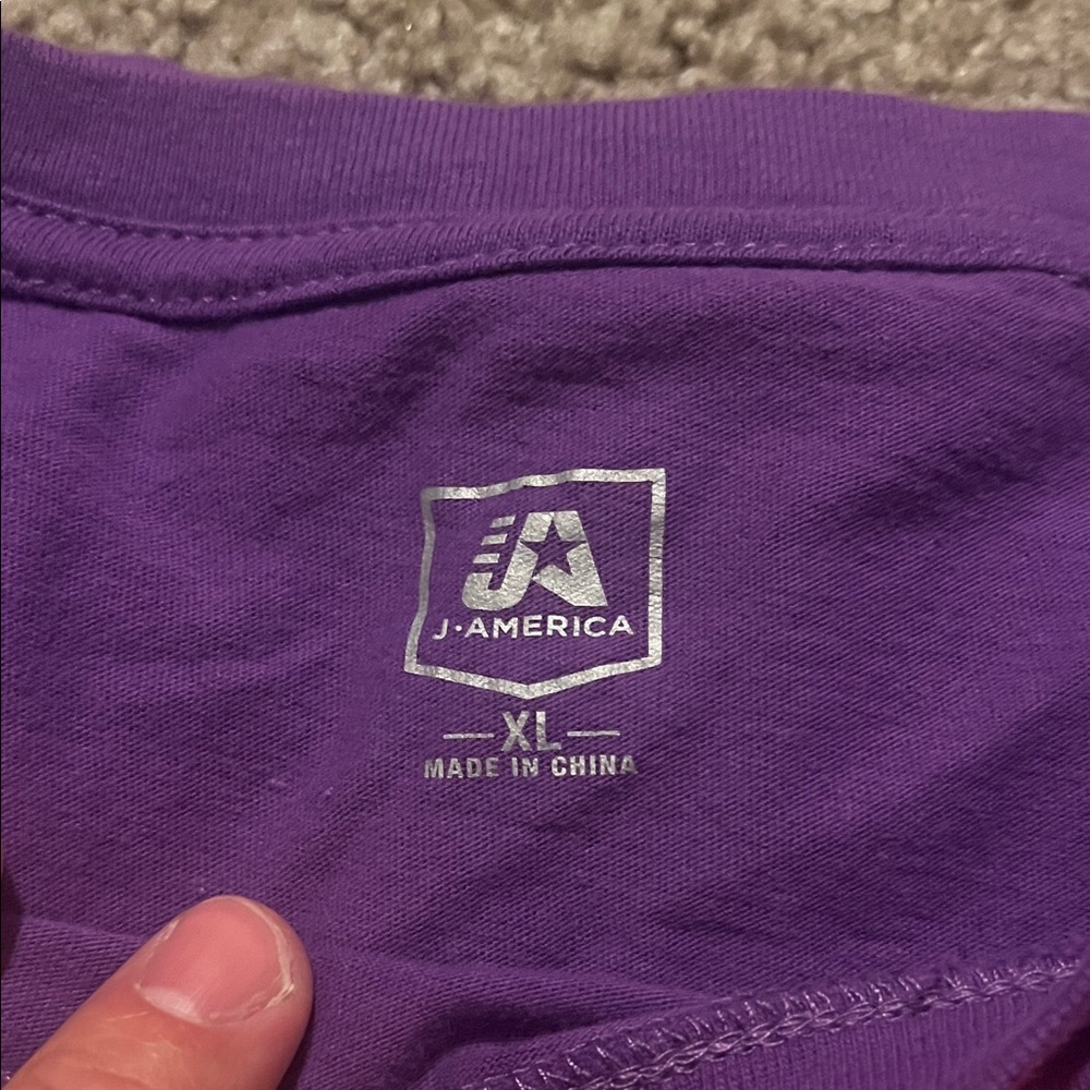 Clemson Purple T-Shirt with Orange Paw Print - Picture 2 of 3